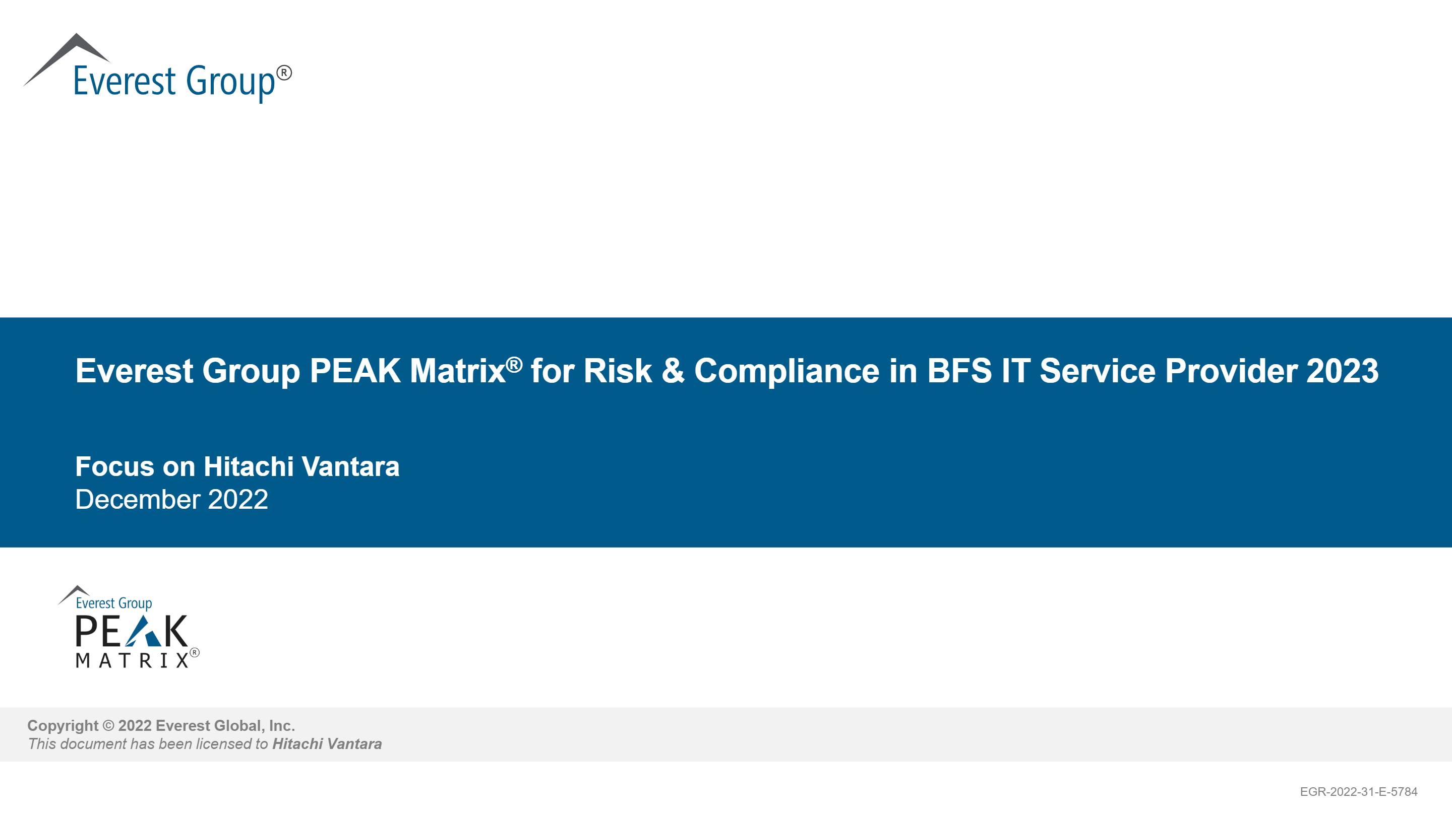 Everest Group named Hitachi Vantara a Major Contender Service Provider for Risk & Compliance in BFS IT